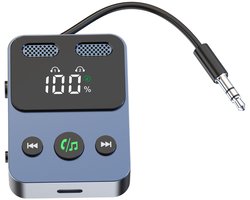 2-in-1 Bluetooth-adapter, Bluetooth 5.3 zender/ontvanger, 3,5 mm AUX-hoofdtelefoonaansluiting, Bluetooth-zender, geschikt voor tv's, home audiosystemen, luidsprekers en auto-apparaten, dubbele connectiviteit.