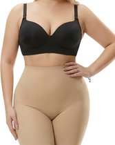 Corrigerende Short High Waist - Naadloos - Maat L - Shapetape - Beige - Shapewear Short voor Dames - Platte Buik - Anti Schuren - Onder Jurk