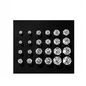 12-delige Set Stud / Strass Oorbellen - Rond | Metaal/Bijoux | Fashion Favorite