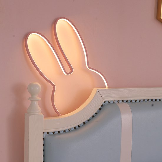 Konijn Nachtlamp LED - Wandlamp - Zonder Boren - Dimbaar - Warm Wit - Baby Kinder Kamer van Gogomini — afbeelding 2