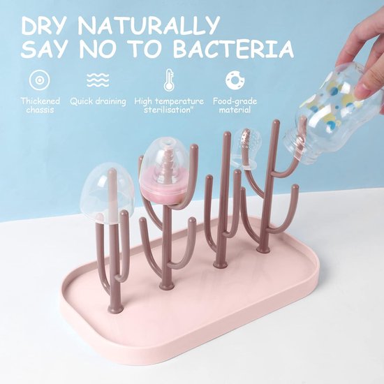 Flessenafdruiprek Babyflessen Droogrek - Sneldrogend & Hygiënisch - BPA-vrij & Afneembaar Druiprek - Compact & Ruimtebesparend - Voor Babyflessen, Spenen & Bekers - Flessendroger, Droogrek Baby van Merkloos — afbeelding 3