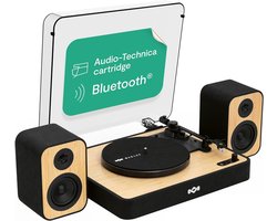 House of Marley Revolution Bluetooth Platenspeler met Passieve Boekenplank Speakers - LP Speler - Auto-stop - Ingebouwde Stofkap - Audio Technica Element - Vinyl - Gemaakt van Duurzame Materialen