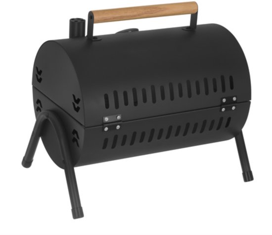 MOZY® - Tafel Barbecue - Zwart - Inclusief Thermometer - met Aslades - Handvat - Compact - Camping Barbecue - Tafelbarbecue - Houtskoolbarbecue van mozy — afbeelding 4