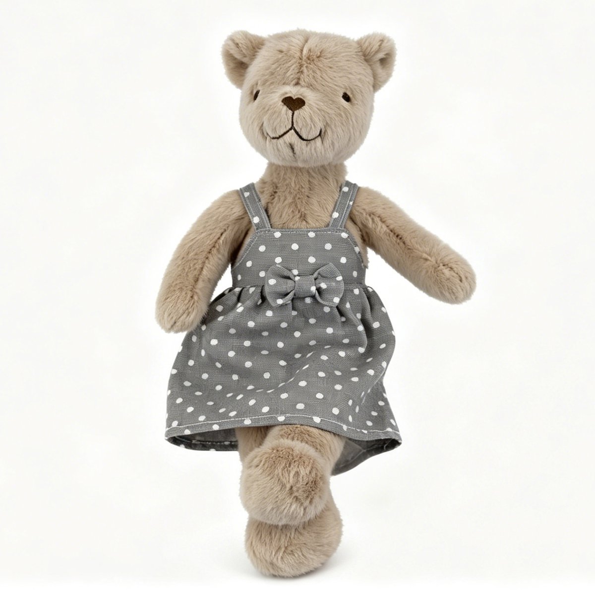 Bloemetje & Bear｜Bobo Knuffel Beer 34 cm – met schattig jurkje–Zacht Pluche Knuffel– Cadeau voor Kinderen & Volwassenen – Zacht Speelgoed