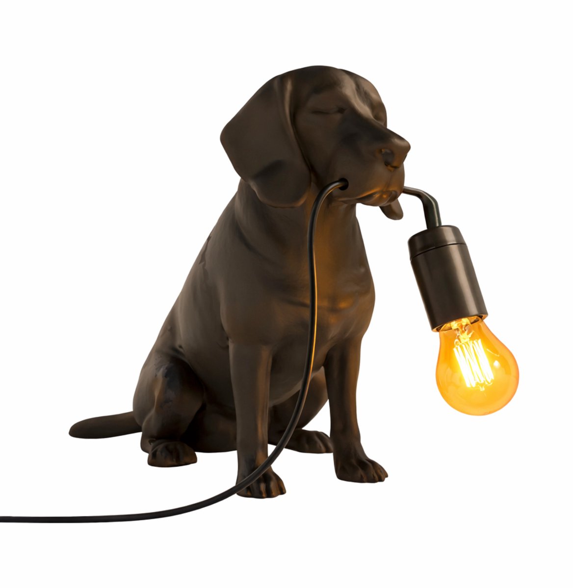 Fiastra Beagle tafellamp - hondenlamp - zwart - E14 - 30 x 18 x 25 cm