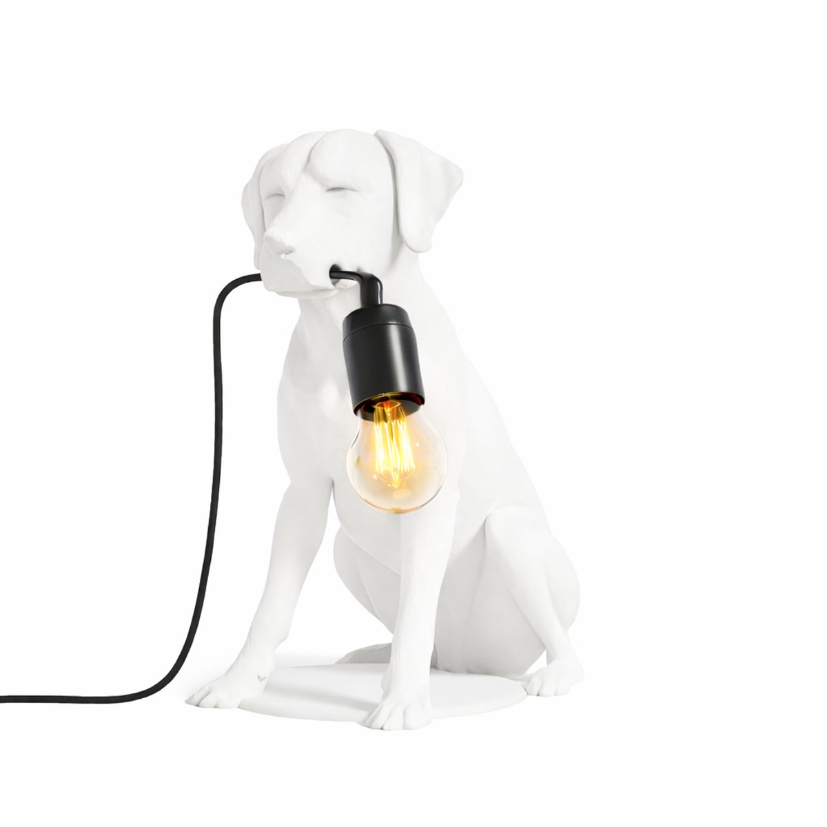 Fiastra Rhodesian Ridgeback tafellamp - hondenlamp - wit - E14 - 30 x 18 x 25 cm