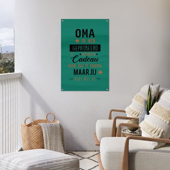 Posters de jardin extérieur Mamie - Citations - Mamie tu m'as déjà - Proverbes - 60x90 cm