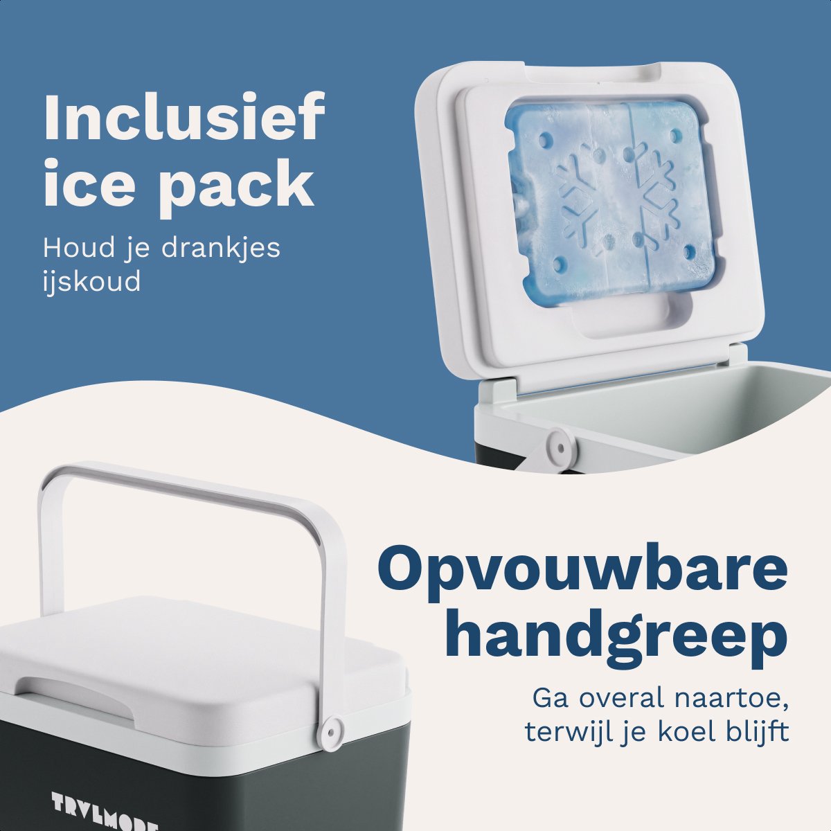TRVLMORE Koelbox 7L - Frigobox - Inclusief Koelelement - Koelbox Klein - Antraciet – foto 6