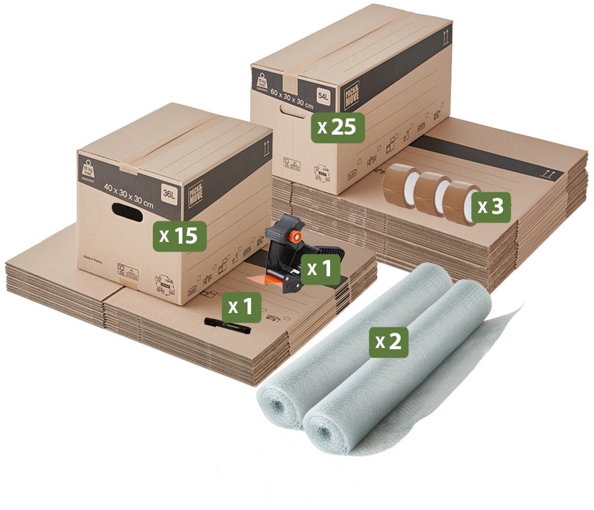Pack and Move - Verhuispakket T3/T4 + zwarte marker en 3 tapes gratis