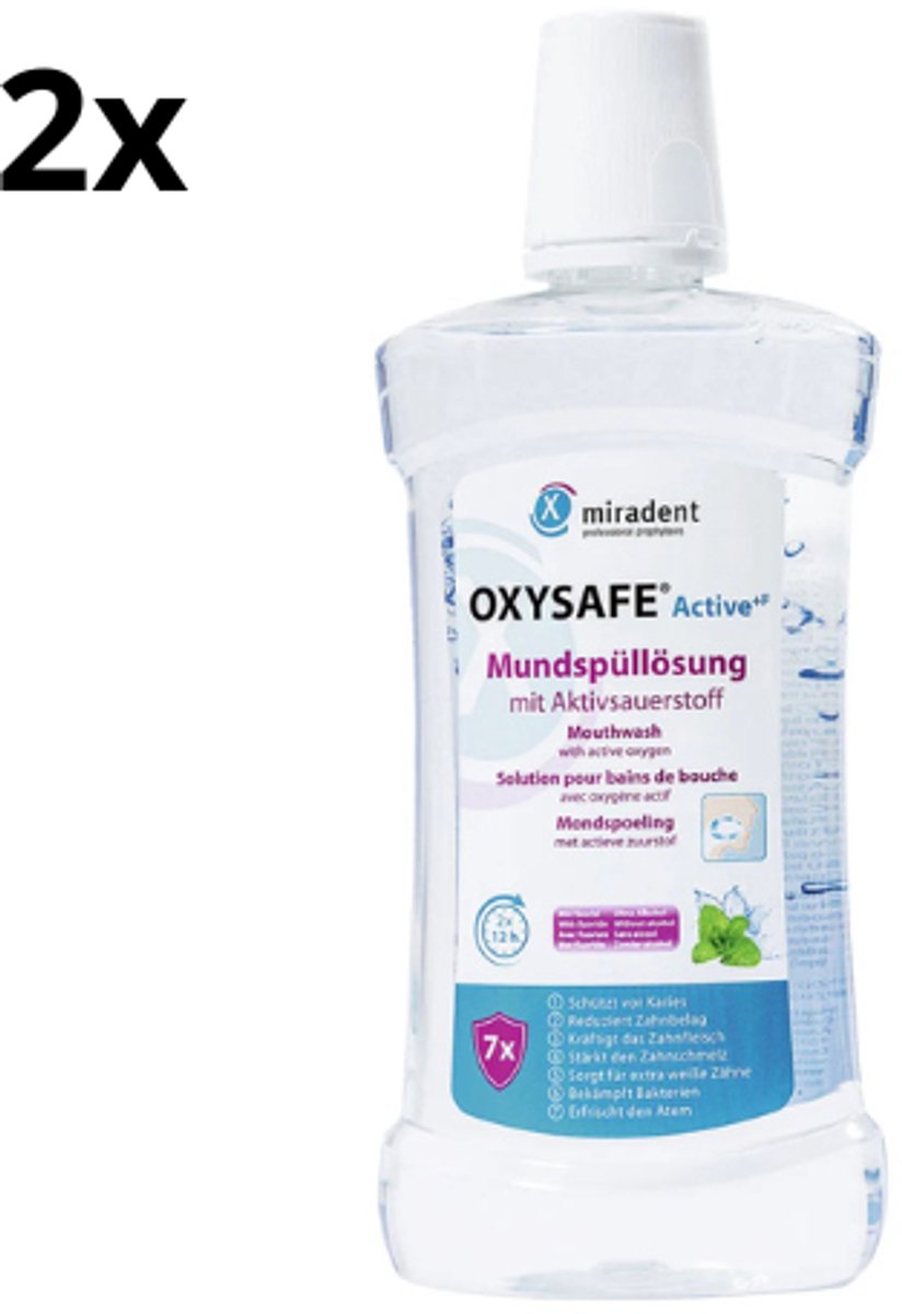 Miradent Mondspoeling OXYSAFE Active +F - 2 x 500 ml