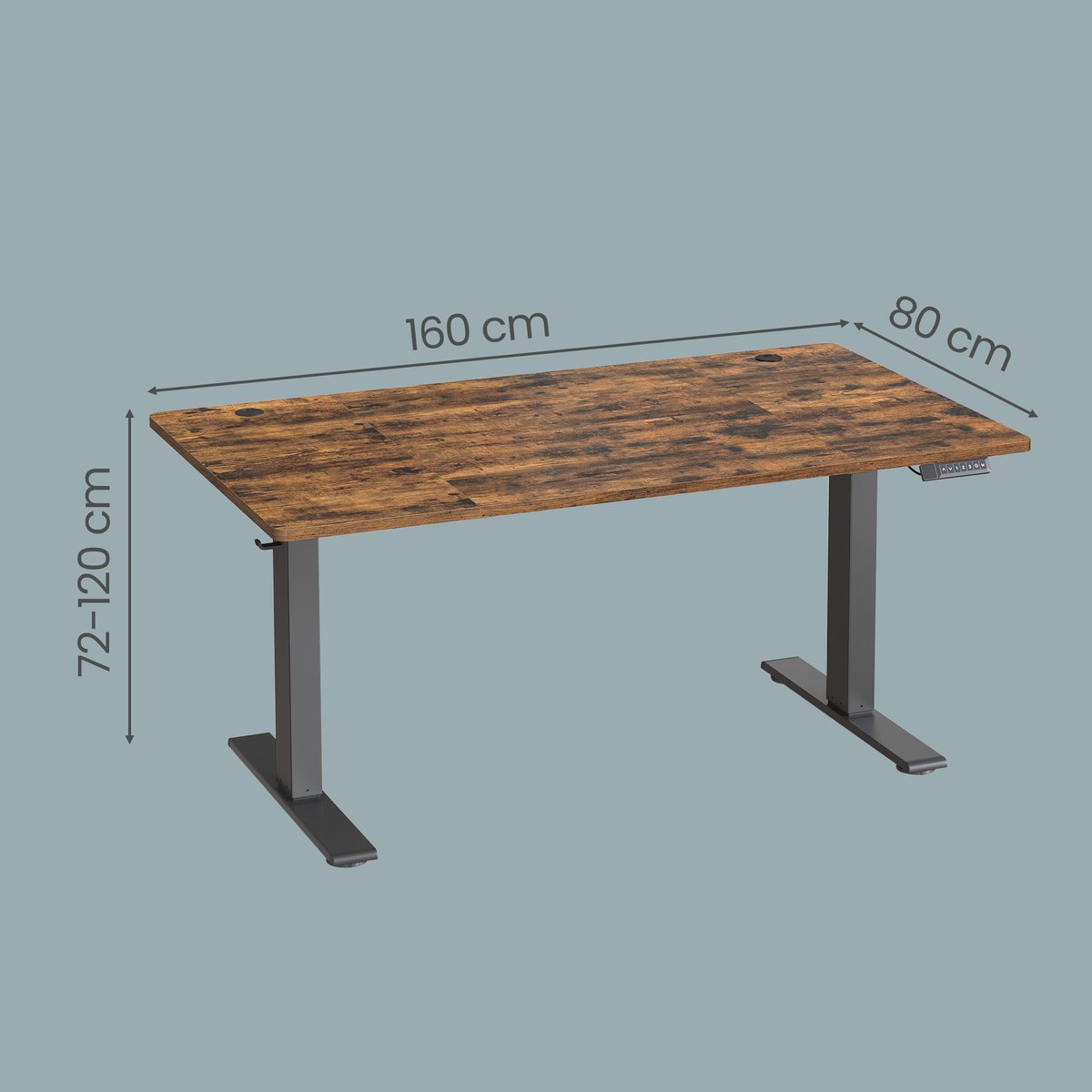 VASAGLE - Zit Sta Bureau - Elektrisch - 140 x 80 cm - Met USB-C Poort en 3 Geheugenstanden thumbnail 2
