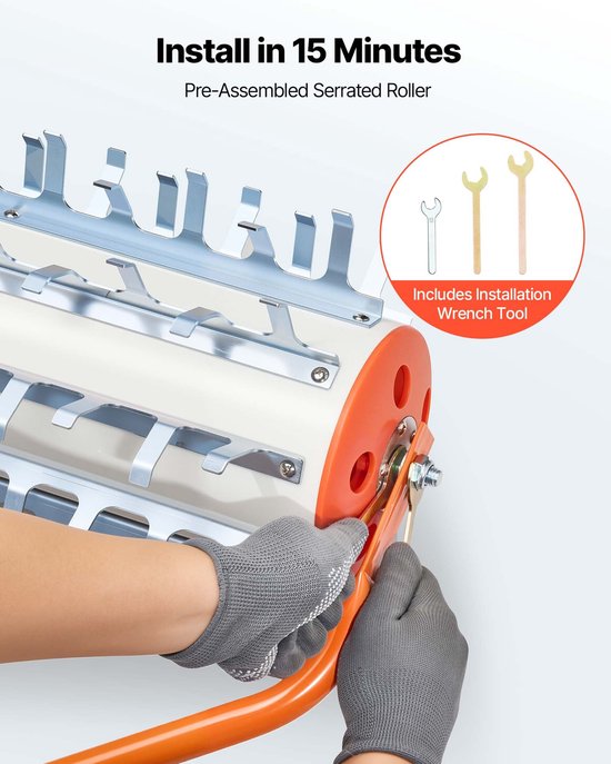 Vijverhark - Onkruid- en slibsnijder - Steellengte 3,66 m - Gegalvaniseerde ijzeren messen (9x) - Aluminium handgrepen (3x) - Verwijdert onkruid, wortels en slib — afbeelding 5