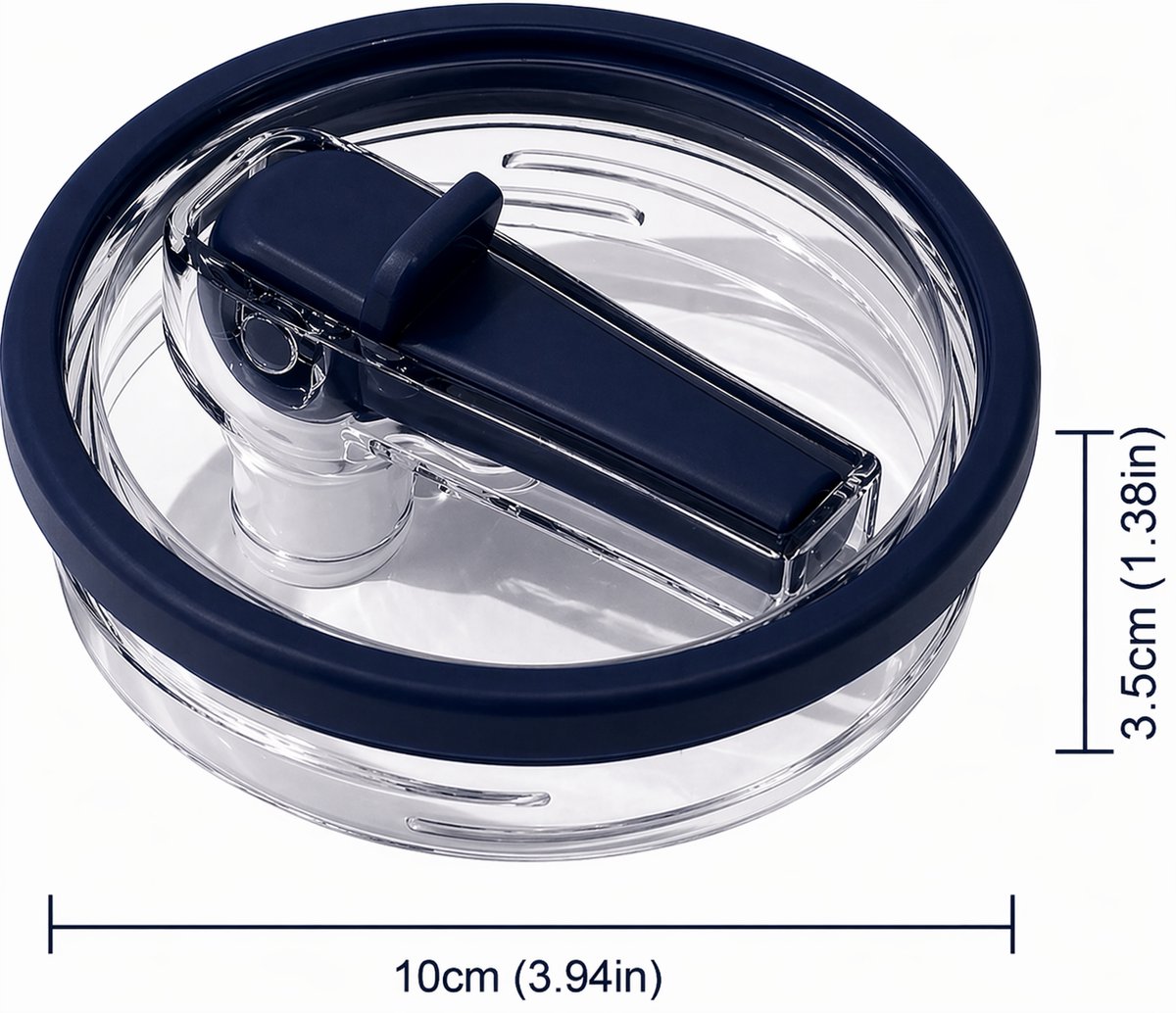 Vervangend Rietjesdeksel voor Stanley - type Quencher H2.0 FlowState Tumbler 1,18L – Lekvrij Flip-Straw Deksel – Herbruikbaar Accessoire Drinkbeker in Donkerblauw – foto 2