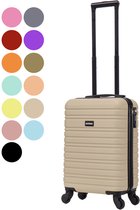 BlockTravel® Handbagage Koffer XS 29L Carryon Koffer - Trolley Handbagage Lichtgewicht 52cm - Reiskoffer met Wielen - Koffer Handbagage - Reistas met Wielen - Valies - TSA-slot - Champagne