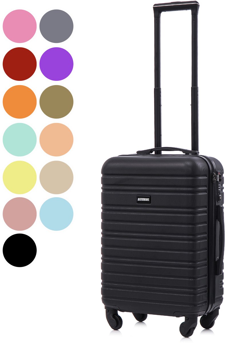 BlockTravel® Handbagage Koffer 39L - Trolley Handbagage 58cm - Afneembare Wielen - TSA-slot - Lichtgewicht Reiskoffer met Wielen - 4 Spinner Wielen - Zwart