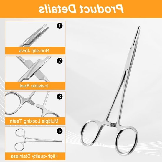 2-delige Visserstang Set, RVS Haak Ontgrendelingstools, Perfect voor Vissen, Knutselen en Huisdierenverzorging, 13 cm — afbeelding 2