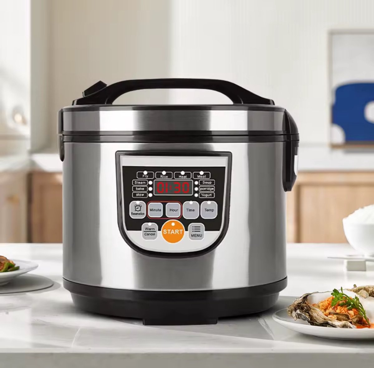 Draagbare 5L Elektrische Rijstkoker – Multi Cooker – Soep, Pap & Stoomfunctie – Voor Auto en Keuken
