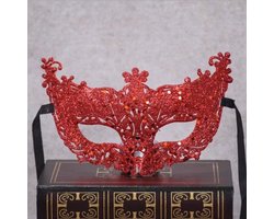 Finnacle - 2 stuks Venetiaans Masker - Oogmasker voor Sensuele Verkleedpartij - Rood - One Size