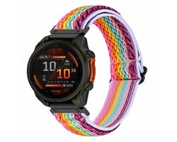 By Qubix - Geschikt voor Garmin bandje - 20mm Quickfit - Elastische Solo Loop nylon bandje - Multicolor - Geschikt voor Garmin Fenix 7s/6s/5s / Instinct 2s / Epix Pro Gen 2 (42mm)