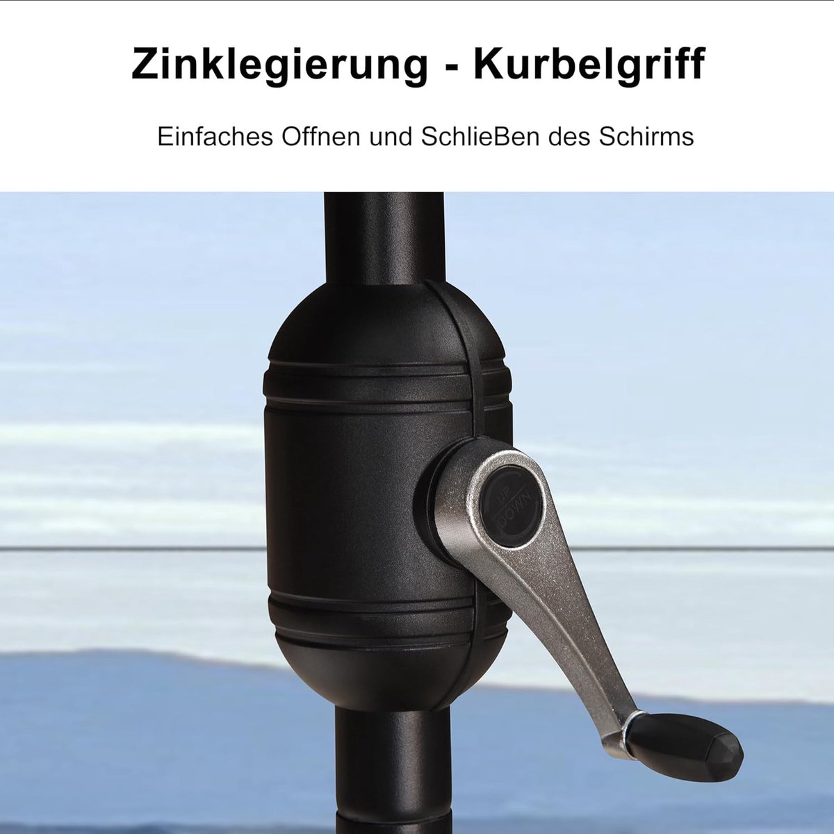 Balkonparasol 150x250 cm met LED Verlichting – Rechthoekige Tuinparasol Kantelbaar 30° UV-Bescherming Waterafstotend met Standaard & Zwengel – Taupe – Nicolehome