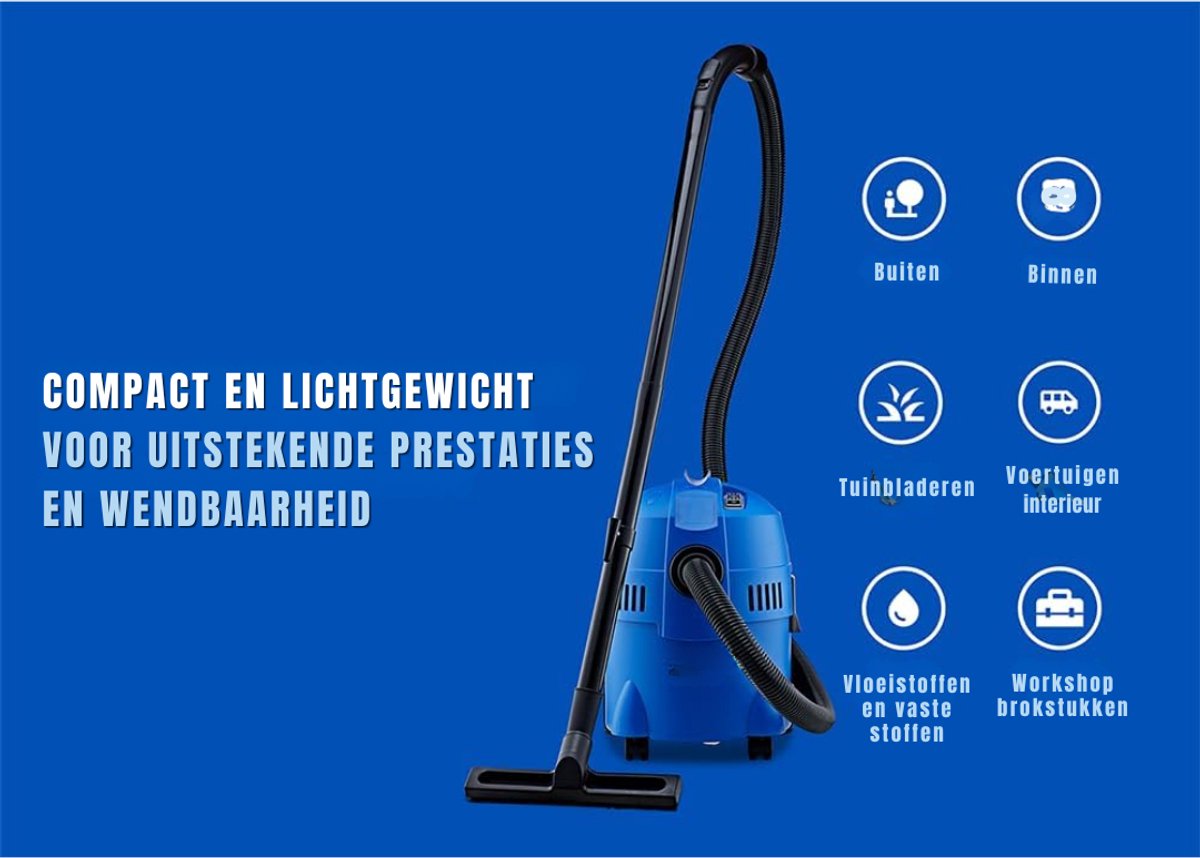 Aurixi® Karcher - Karcher Stofzuiger - Bouwstofzuiger - Festool Stofzuiger - Bouwstofzuiger Zonder Zak - Blauw - 47cm x 39cm x 36cm thumbnail 4