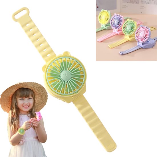 Kinderen horlogeventilator draagbaar mini ventilator polsband handsfree batterij ventilator veilig stil zomer
