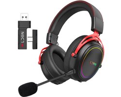 FoxieGo Draadloze Gaming Headset met Microfoon – 7.1 Surround Sound – Bluetooth 6.0 & 2.4GHz – Noise Cancelling – 100 Uur Batterij – USB-A / USB-C – Geschikt voor PS5, PS4, PC, Switch & Android