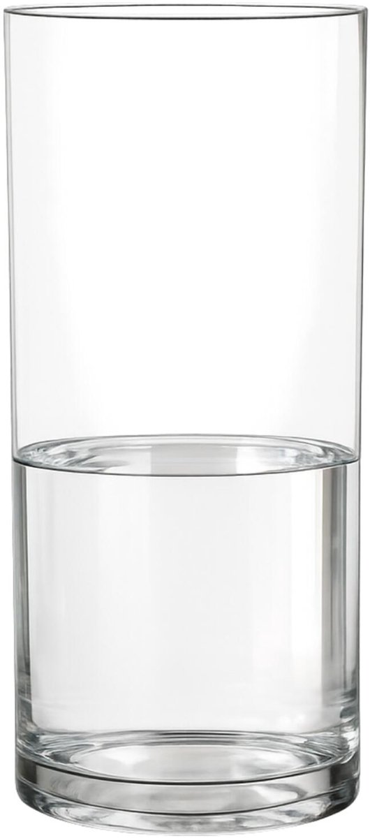 Home & Styling Bloemenvaas - Cilinder vorm - transparant - glas - 19 x 40 cm - rechte cilinder - boeketten - sierrtakken