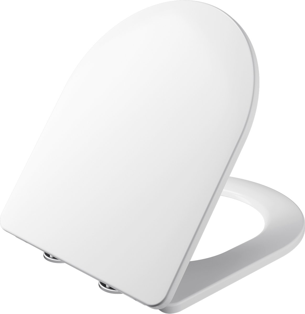 KUTAS WC bril D-Vorm voor Hangtoilet - Thermoplast - Softclose - Toiletbril Met Deksel - Dubbele Zitting - Universele Montage - Afklikbaar - Wit