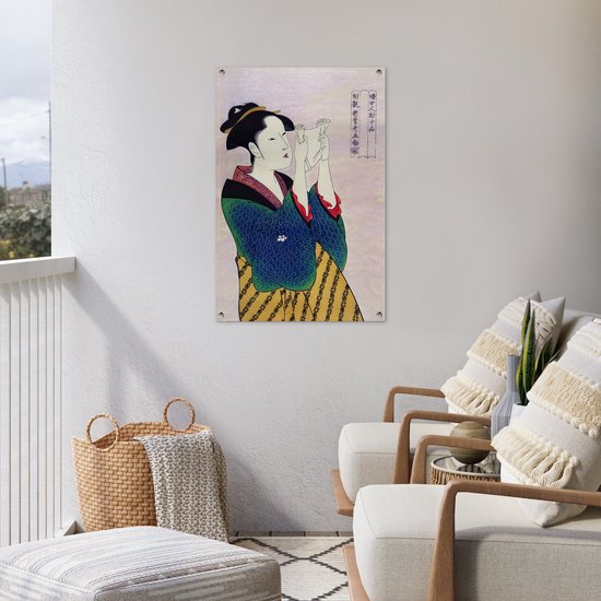 Posters de jardin extérieur Femme - Kimono - Japon - 60x90 cm - Toile de jardin