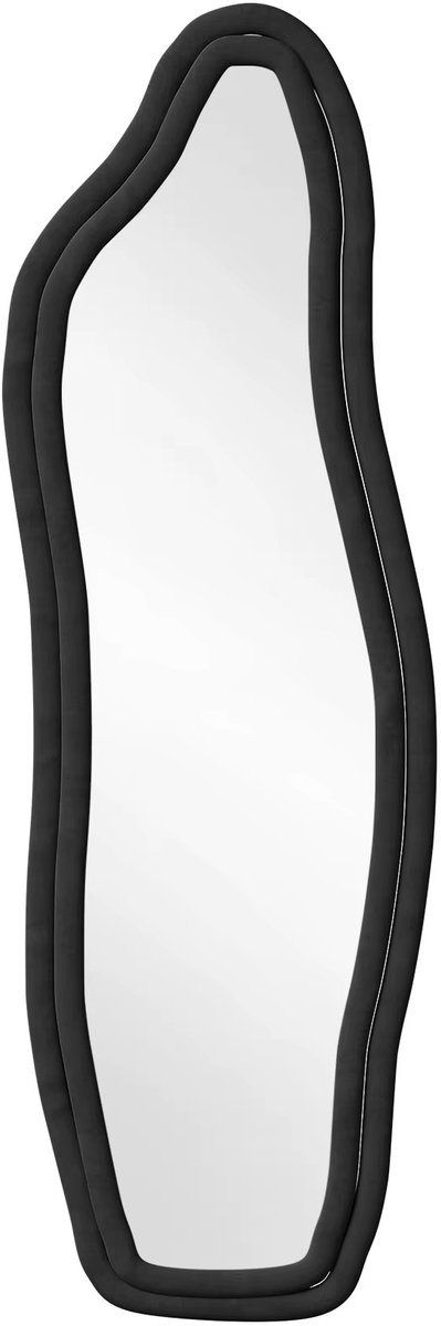 HHHK - Organische Spiegel - Zwart - 140x45cm - Wandspiegel - Vloerspiegel - Passpiegel - W