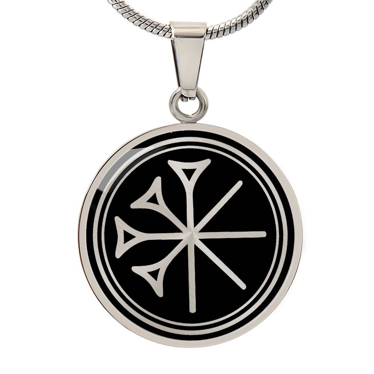 Symbolic Gifts - Chi Rho Ketting Zilver Kleurig Waterproof Chi Rho Hanger - Premium Stainless Steel - Sieraad Cadeau - Verstelbaar 45 - 56 cm