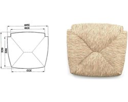 Stoelzitting Vervanging - Zitvlak Onderdeel - Stoelen Repareren - Handgeweven Riet - 35 x 39 cm - Natuurlijk