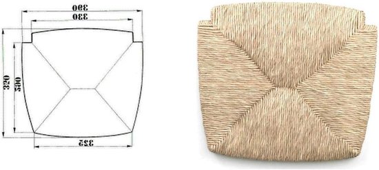 Stoelzitting Vervanging - Zitvlak Onderdeel - Stoelen Repareren - Handgeweven Riet - 35 x 39 cm - Natuurlijk