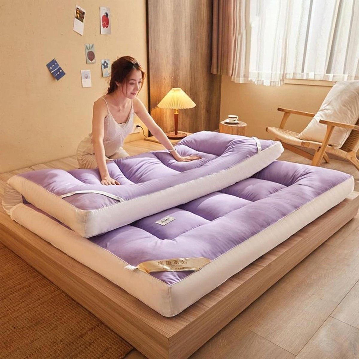 Japans opvouwbaar futonbed zachte dikke vloermatras draagbare campingmat ademend gastenbed opvouwbaar veermatras voor eenvoudige opslag en comfort