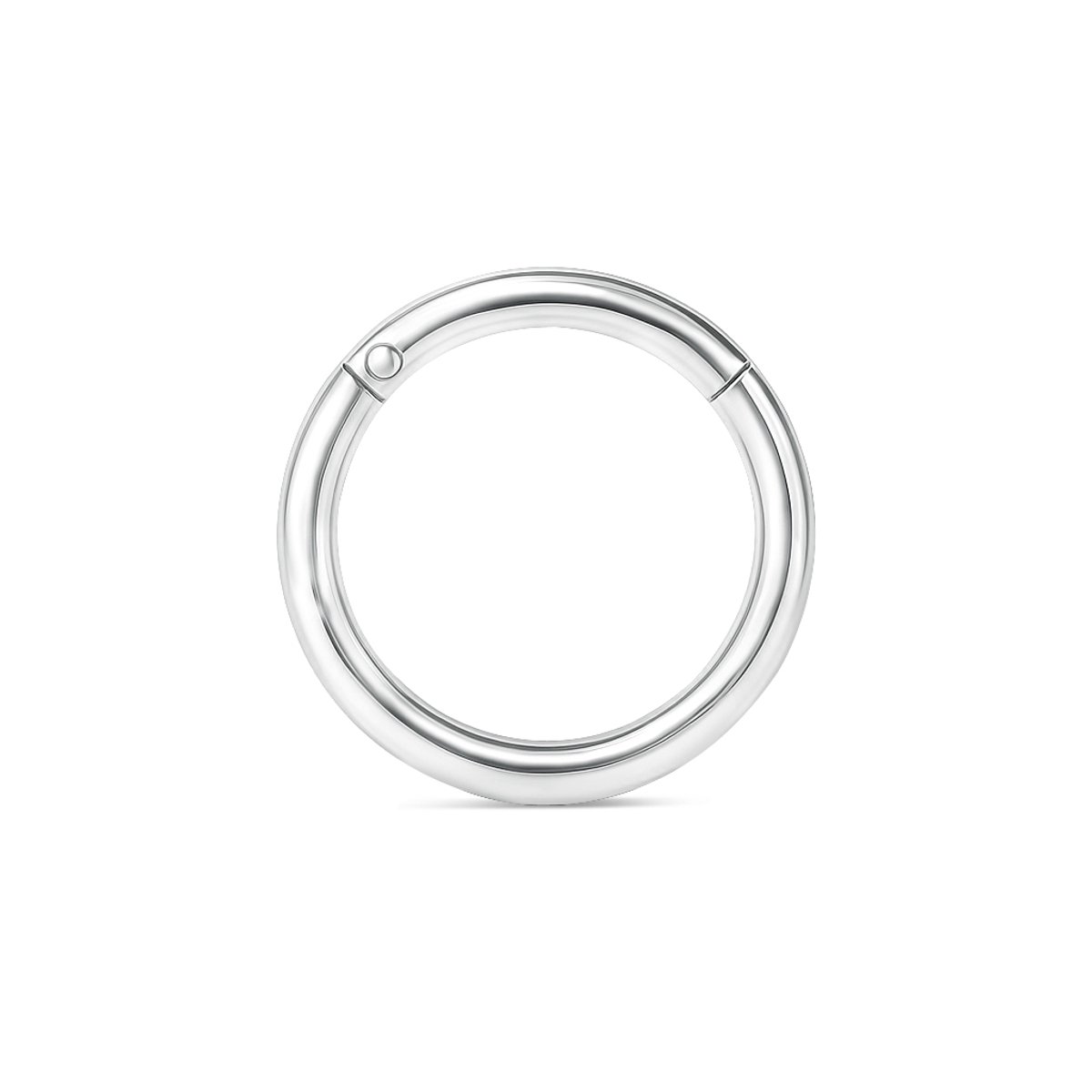 14kt - Witgouden Segment Ring met Scharnier - 1,2 mm Staaf Dikte - 6 mm Diameter - 14 Karaat Witgouden Piercing Ring - Echt Goud (585) - Inclusief Echtheidscertificaat