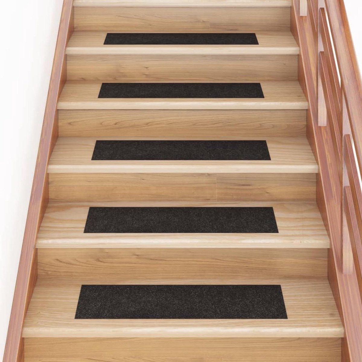 Trapmatten Zelfklevend - Traptapijt Antislip - Veiliger Traplopen - Geluidsdempend - 15 Stuks 76x20cm - Donkerbruin