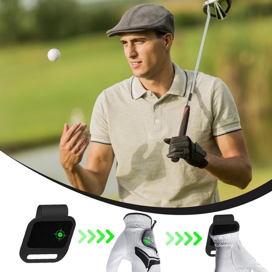 Golfhandschoen houder - Clip tas - Golfspel verbeteren - Stevig ABS materiaal - 9.5 x 9.5 cm - Zwart — afbeelding 2