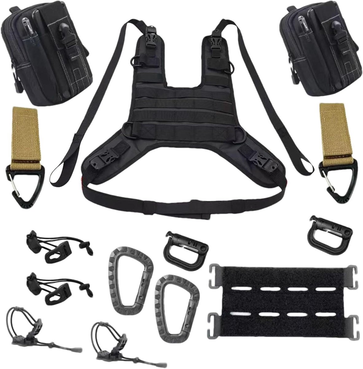 Motorfiets Olietank Vest - Tanktas Beschermhoes - Bagage Meenemen - Verstelbare Bevestiging - 14 stuks - Zwart