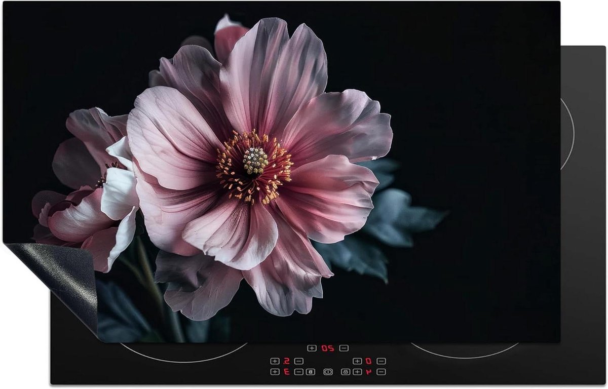 Inductie Beschermer - Kookplaat Afdekplaat - Extra Werkruimte - Unieke Foto Print - 85x52 cm - Roze Bloemen