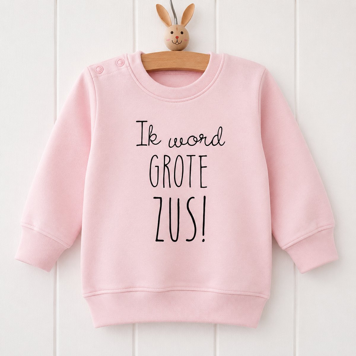 Sweater shirt trui voor kind - Big sis Sister - Maat 98 roze zwart - Ik word grote zus - Zwanger bekendmaking Baby - Geboorte - Gezinsuitbreiding - Aankondiging - Cadeau - Zwangerschapsaankondiging - Girl
