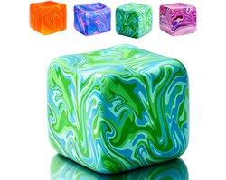 Oneay Squishy Stresskubus – Zacht Knijpspeelgoed en Sensorisch Friemelspeelgoed – Stil Fidget Toy voor Volwassenen en Kinderen – groen