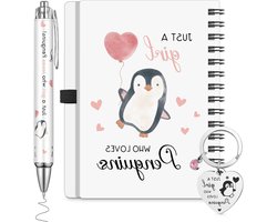 Hestya 3-Delige Pinguïn Cadeauset Voor Vrouwen Inbegrepen Pinguïn Notitieboekje Balpenpen Sleutelhangertje Positief Cadeau Voor Verjaardag, Afstuderen, Feest