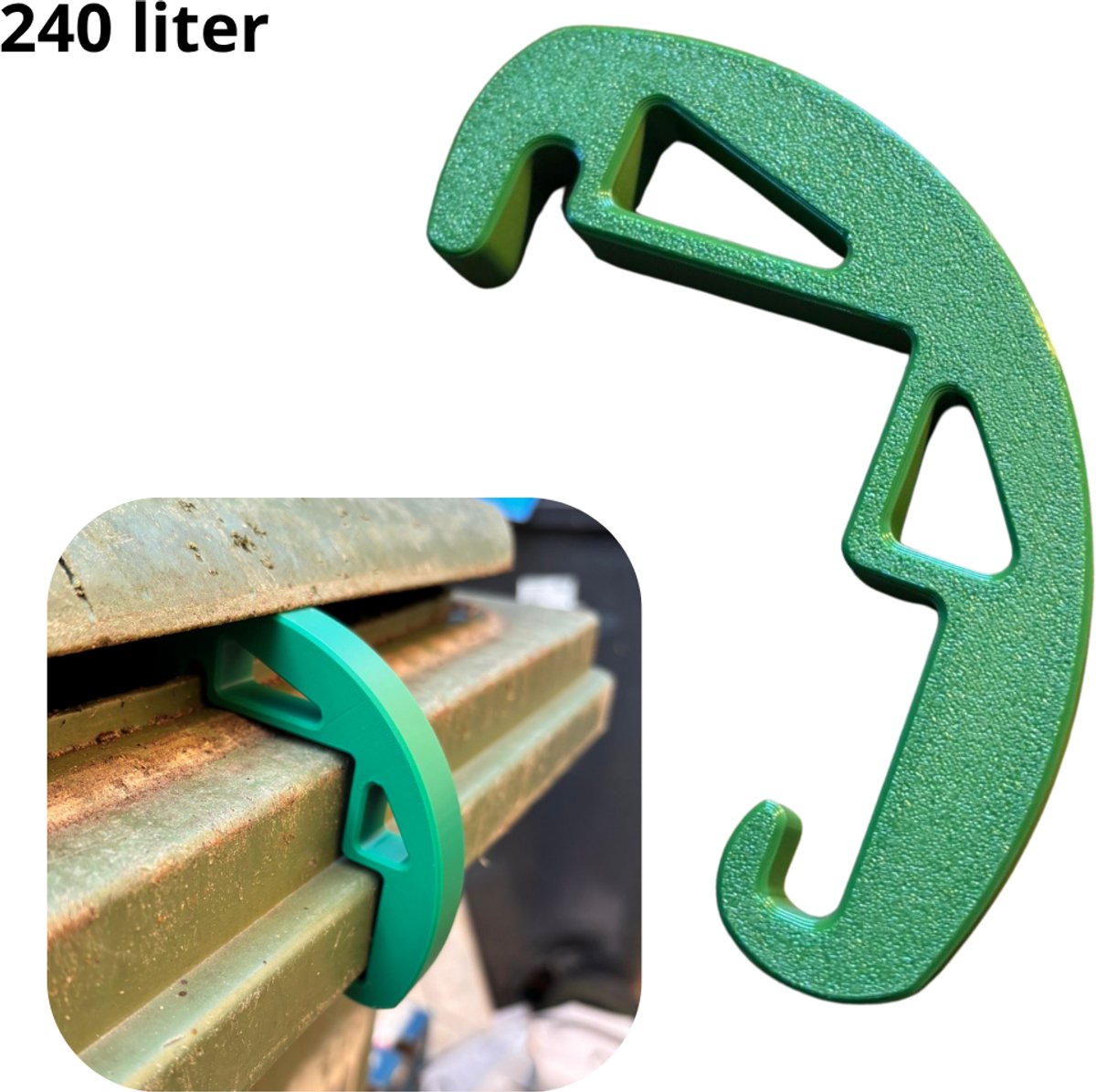Container clip - 240 liter - Groen - afvalcontainerclip voor natuurlijke ventilatie - Ventilatie Clip Afvalbak - Vuilnisbak Clip Voor Ventilatie - Anti Stank Clip - Afvalbak Ventilatie Clip