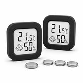 Joybelli® Digitale Hygrometer 2-Pack met Temperatuurmeter – Luchtvochtigheidsmeter voor Babykamer, Slaapkamer en Woonkamer – Inclusief 4 Batterijen
