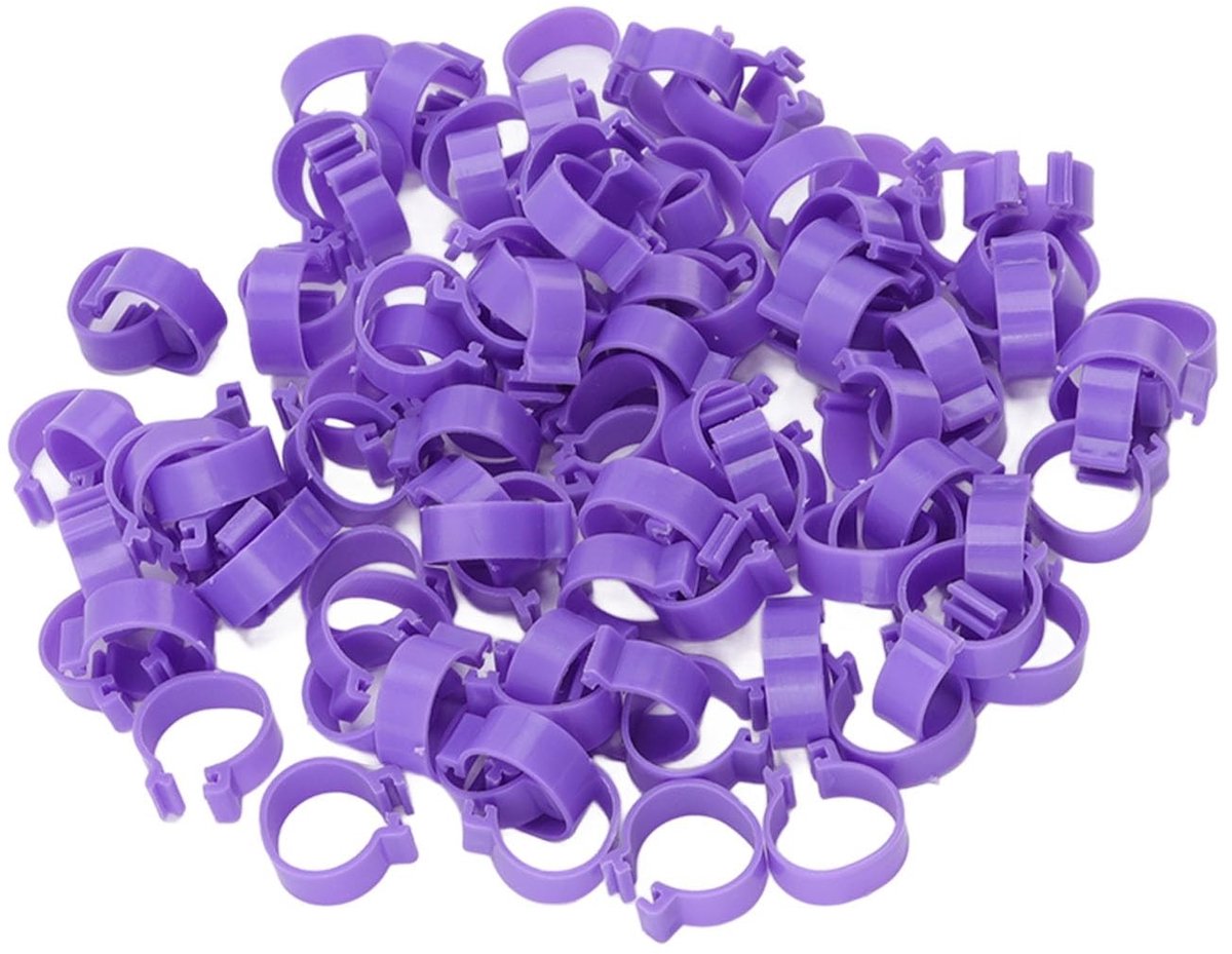 MTTproducts- Gevogelte Ringen 100 Stuks - Voet Ringen - Identificatie Ringen - Pluimvee Benodigdheden - Duurzaam Plastic - Geschikt voor Kip/Eend/Gans