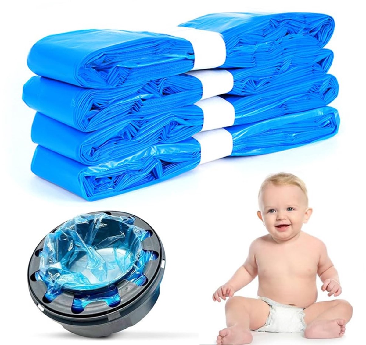 MTTproducts- Luiertas - Vervangfolie - Antigeur - Antibacterieel - Opvouwbaar - Geschikt voor Litter Locker II - 4 stuks