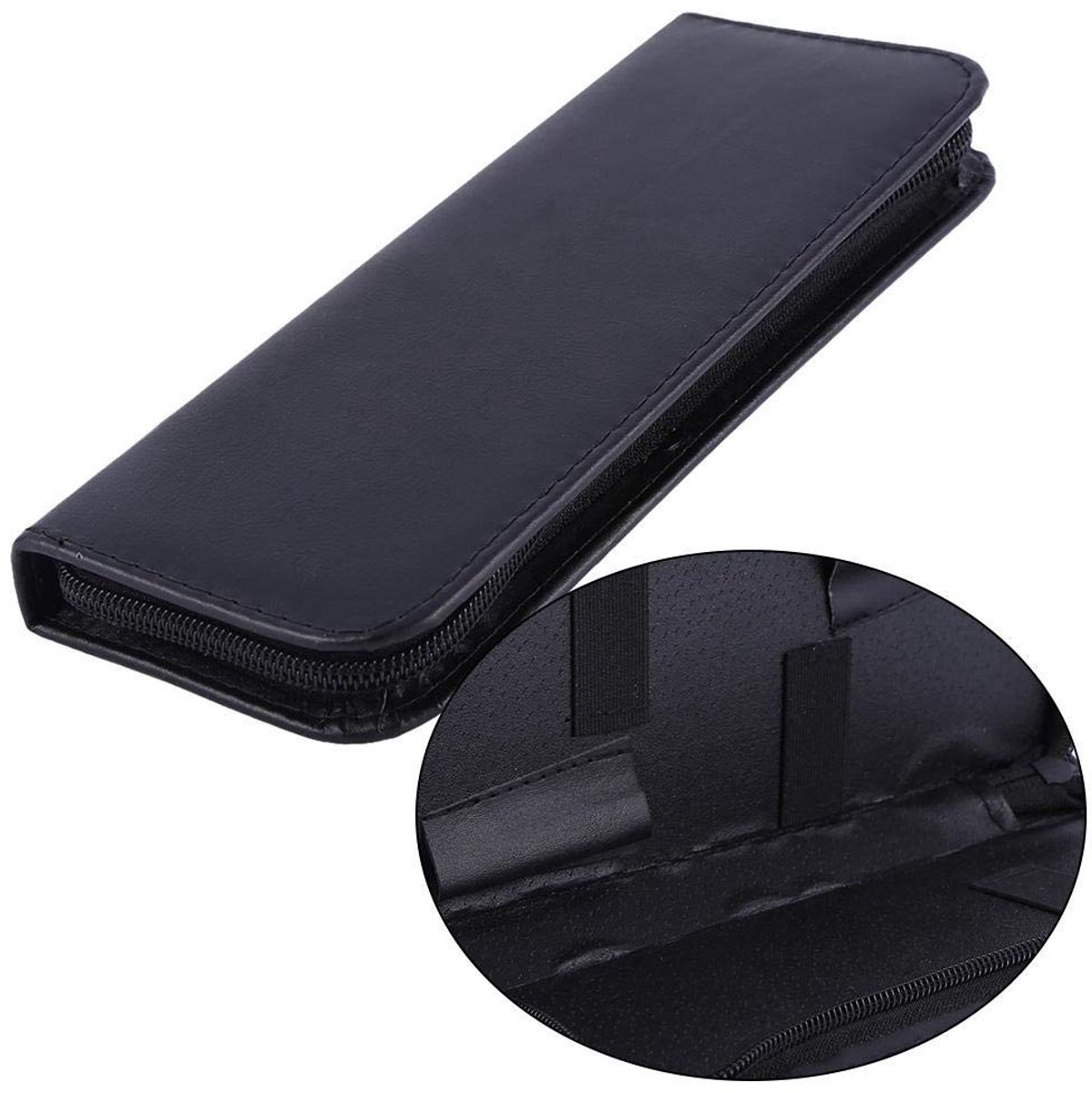 MTTproducts- Kappers Tooltas - Professionele PU-leer Scharenhouder - Geschikt voor 2 Scharen - Lichtgewicht en Draagbaar - Stofdicht en Waterdicht - Afmetingen 22 x 19 cm - Schaarhouder