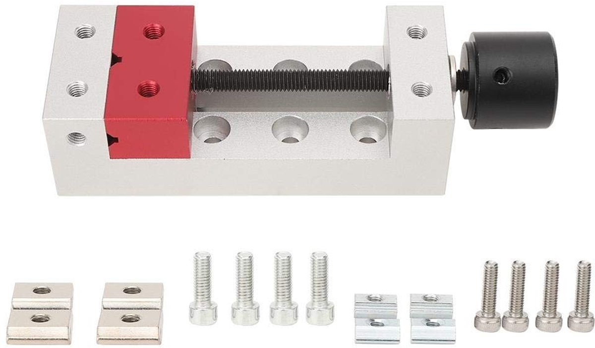 MTTproducts- Tafelbankschroef 50 mm - Mini Platte Klem - Aluminium - CNC-gefreesd - Slijtvast - Eenvoudige bediening