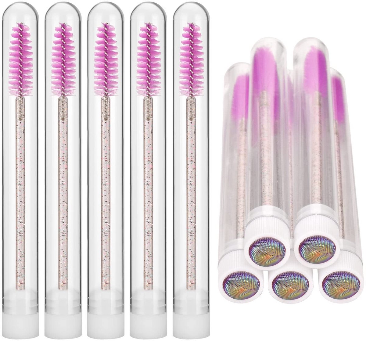 MTTproducts- Wimperborstels 5 stuks - Wegwerp Borstels - Diamanten Buis - Oogwimpers - Cosmetische Gebruik - Duurzaam Plastic - Make-up Borstels
